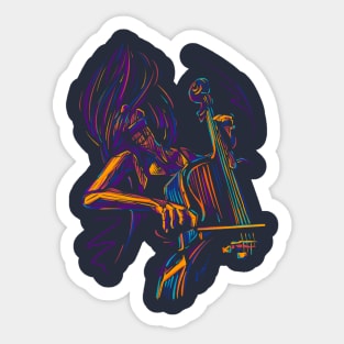 Jazz Cello Girl Sticker